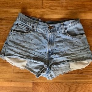 Levis Studded High Rise Shorts